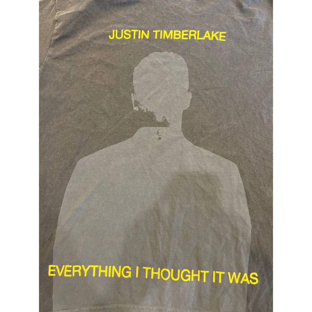 Justin Timberlake Forget Tomorrow World‎ Tour Gray Graphic T Shirt XL